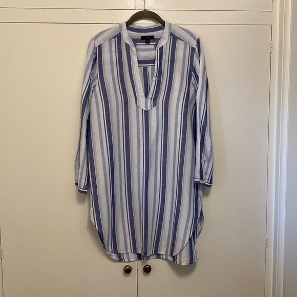 J. Crew Swim Jcrew Linen Stripped Cover Up Size Xsmall Poshmark